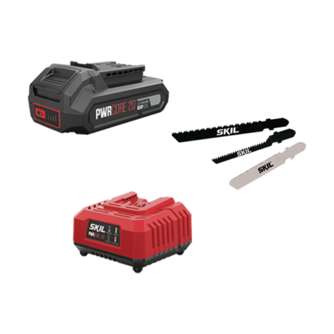 SKIL_D00477_1 Σετ Σέγα Μπαταρίας SKIL 3421 CA με μπαταρία 2.0Ah 20V Redline