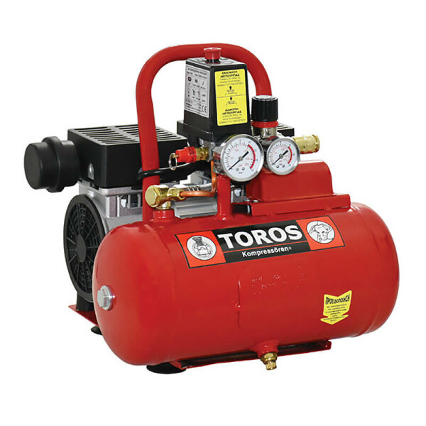 Αεροσυμπιεστής Toros 0.75hp 6lt Χαμηλού Θορύβου